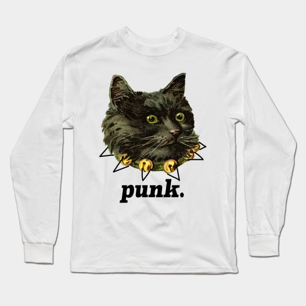 Punk Rock Kitty Cat Long Sleeve T-Shirt by DankFutura